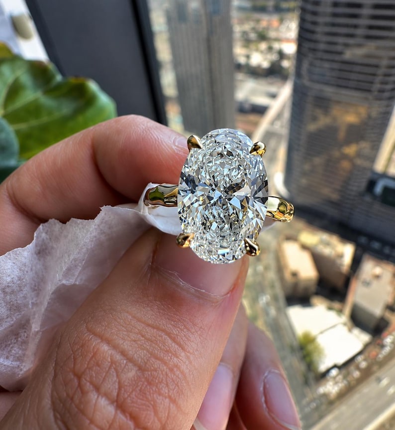 IGI Certified Oval Lab Grown Diamond Engagement Ring In Gold Or Platinum