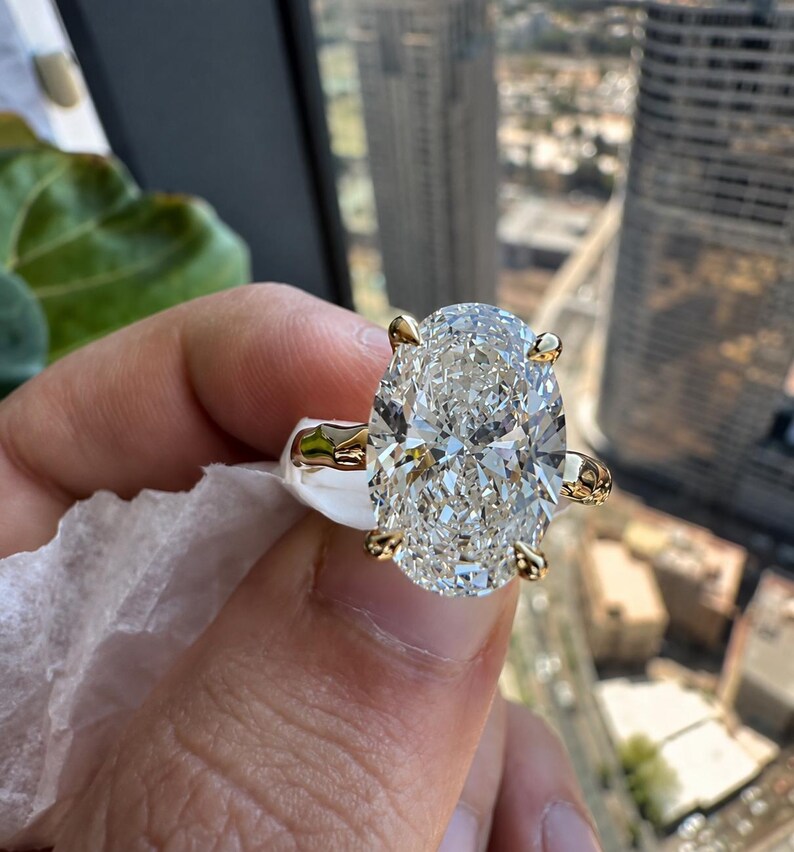 IGI Certified Oval Lab Grown Diamond Engagement Ring In Gold Or Platinum
