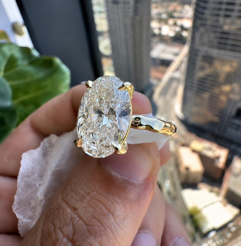 IGI Certified Oval Lab Grown Diamond Engagement Ring In Gold Or Platinum