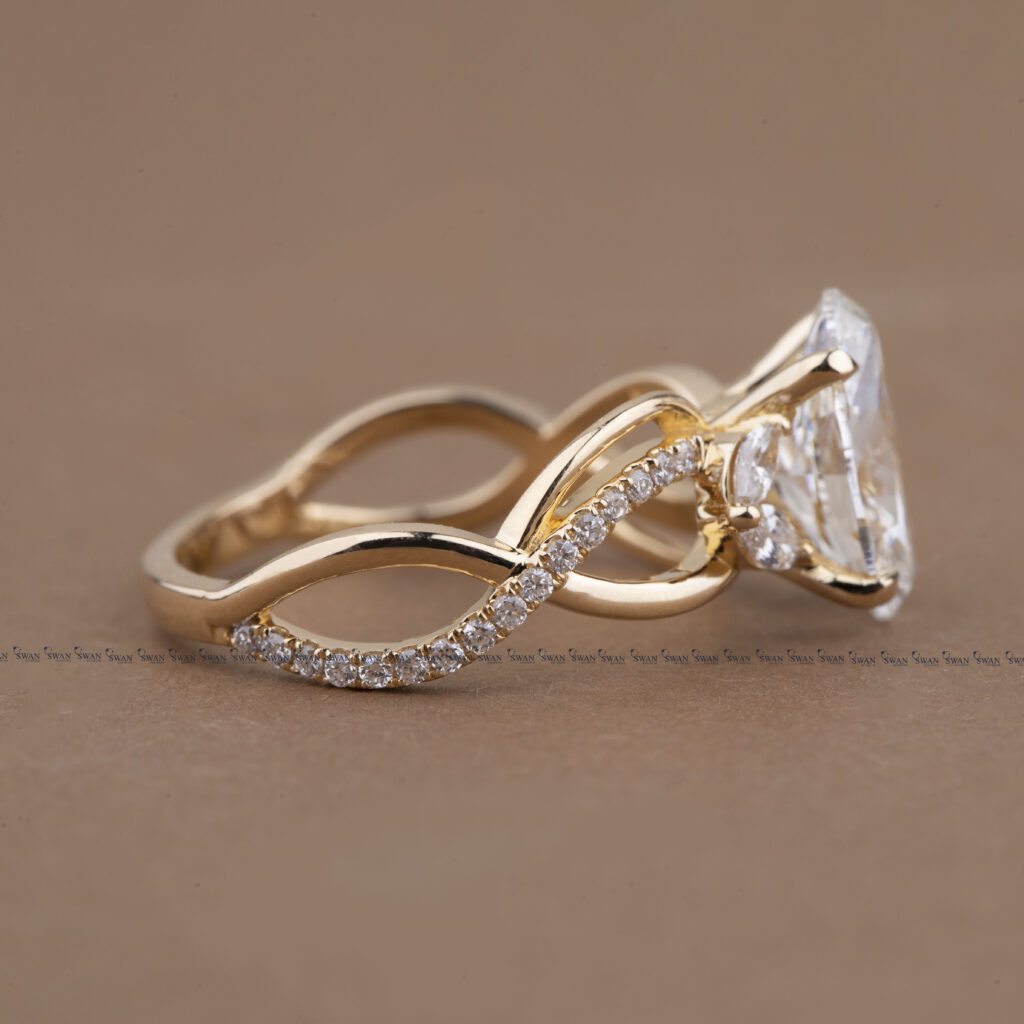 Nature Inspired Lab Grown Diamond Cut Oval Engagement Ring For Women