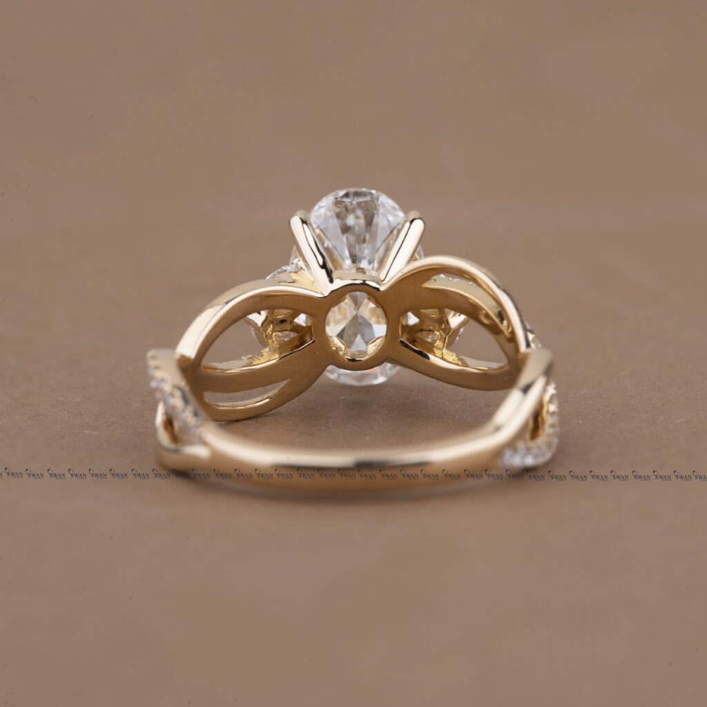 Nature Inspired Lab Grown Diamond Cut Oval Engagement Ring For Women