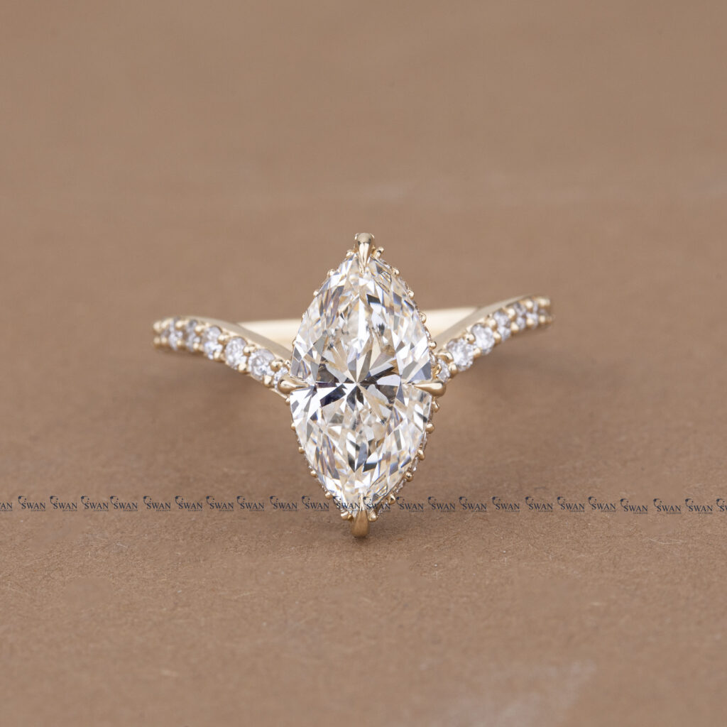Marquise Cut IGI Certified Lab Grown Diamond Engagement Ring