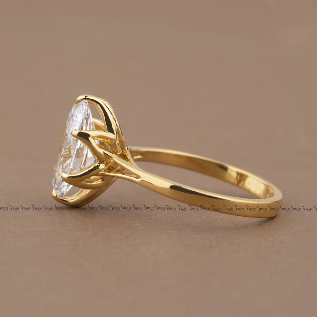 IGI Certified Oval Lab Grown Diamond Solitaire Tulip Set Solitaire Engagement Ring