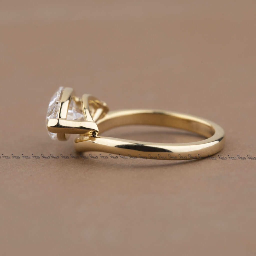 East West IGI Certified Marquise Lab Grown Diamond Solitaire Pinky Finger Ring