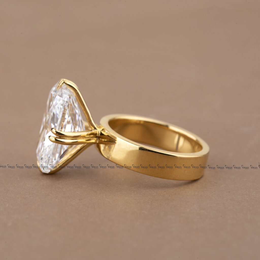 Iced Crushed IGI Certified Cushion Cut Lab Grown Diamond Engagement Ring Compass Prong Setting