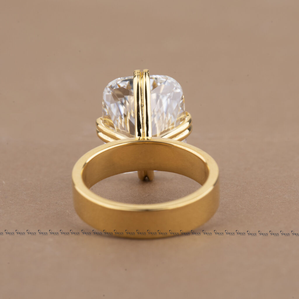 Iced Crushed IGI Certified Cushion Cut Lab Grown Diamond Engagement Ring Compass Prong Setting
