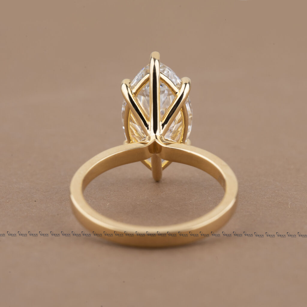Marquise Cut Solitaire Lab Grown IGI Certified Diamond Proposal Ring In Yellow Gold