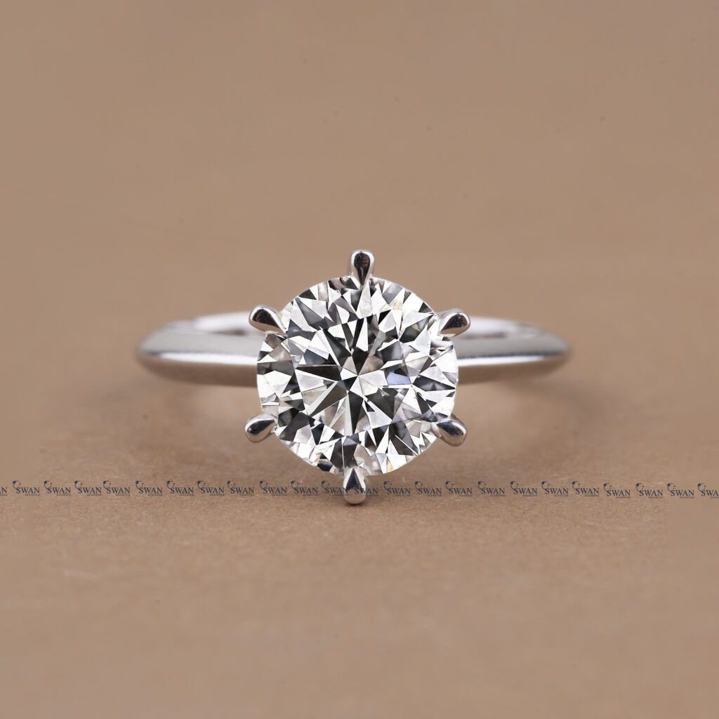 IGI Certified Round Cut Lab Grown Diamond Knif Edge Band Ring In Platinum