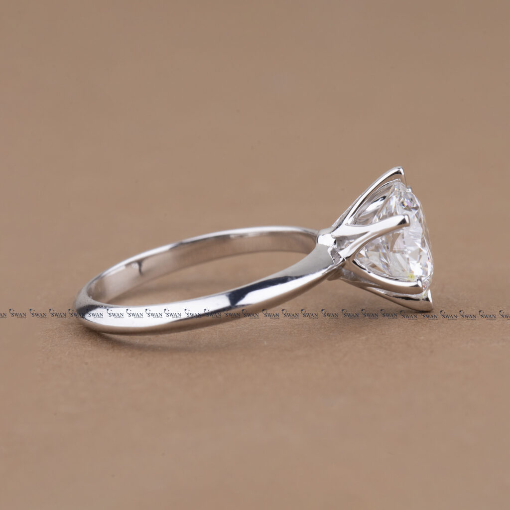 IGI Certified Round Cut Lab Grown Diamond Knif Edge Band Ring In Platinum