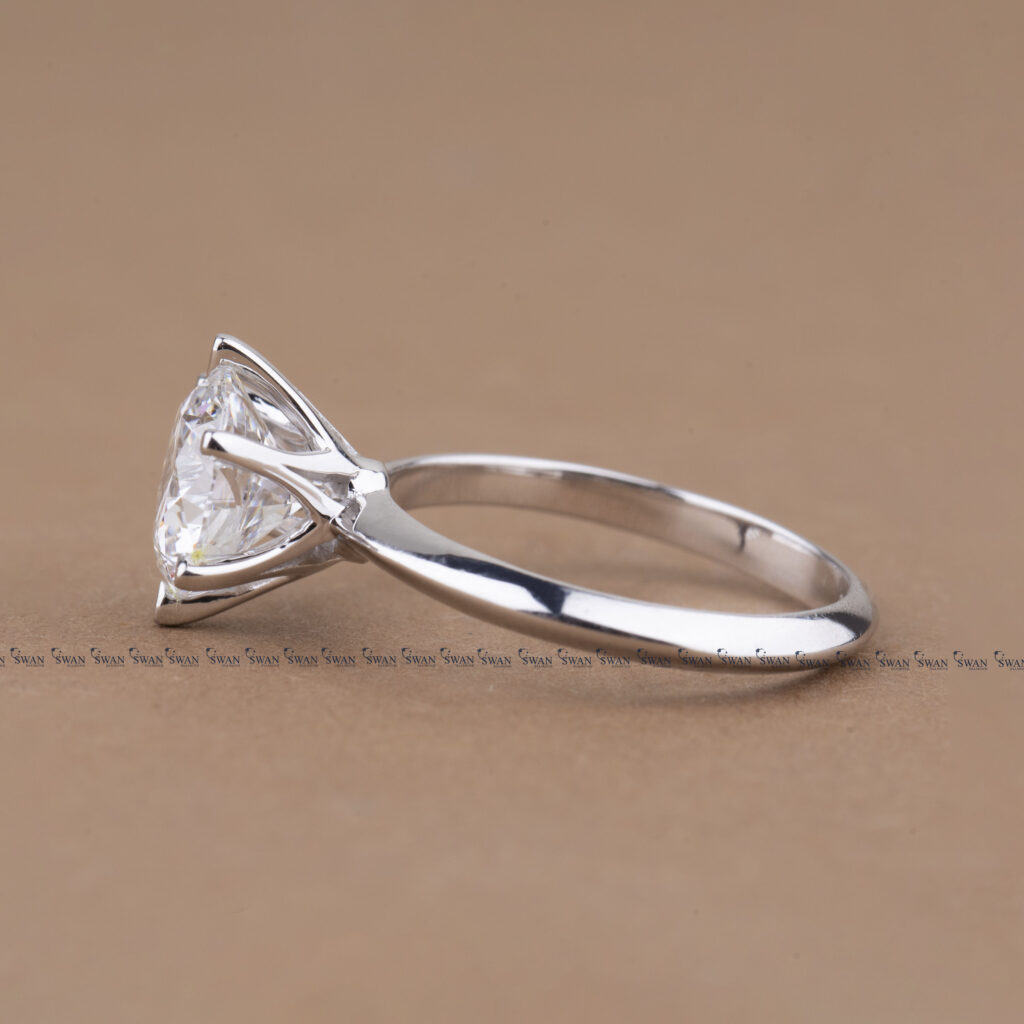 IGI Certified Round Cut Lab Grown Diamond Knif Edge Band Ring In Platinum