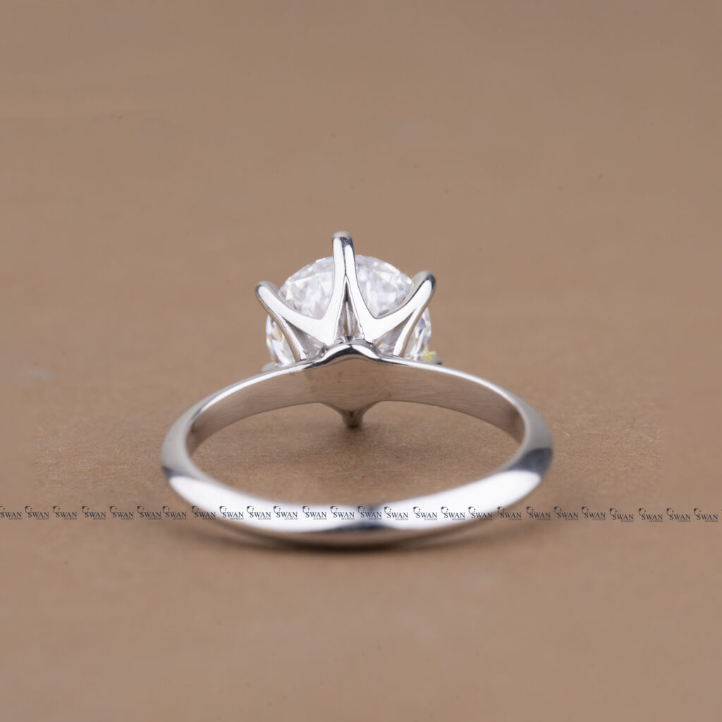 IGI Certified Round Cut Lab Grown Diamond Knif Edge Band Ring In Platinum