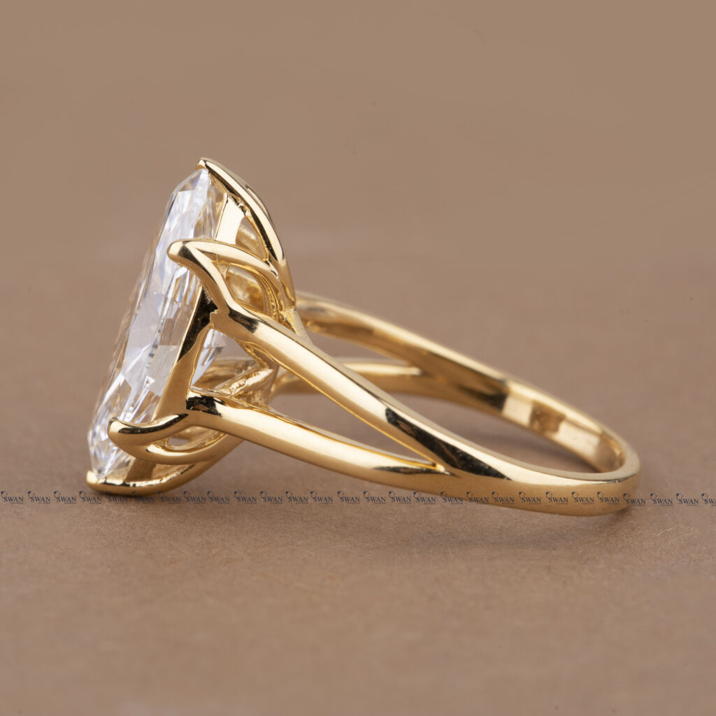 IGI Certified 3 Carat Marquise Lab Grown Diamond Engagement Ring Tulip Set Design