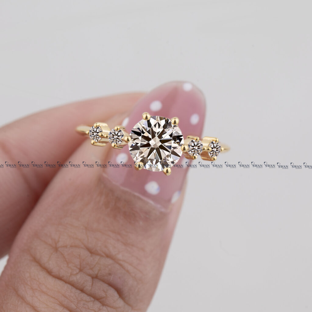 1 Carat IGI Certified Round Lab Grown Diamond Engagement Ring