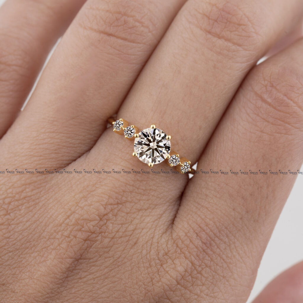 1 Carat IGI Certified Round Lab Grown Diamond Engagement Ring