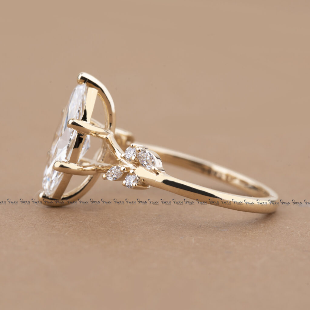 Nature Inspired Marquise Lab Grown Diamond Engagement Ring For Women