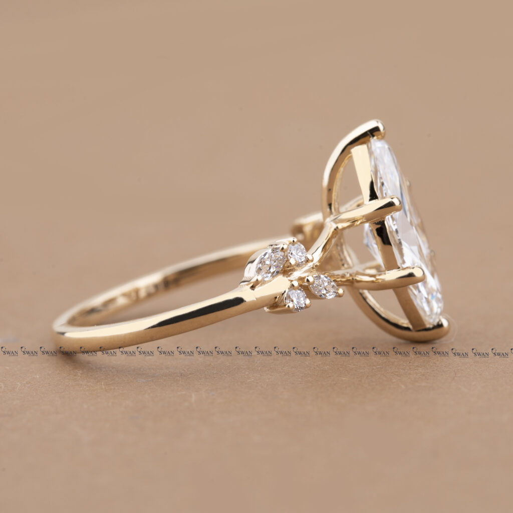Nature Inspired Marquise Lab Grown Diamond Engagement Ring For Women