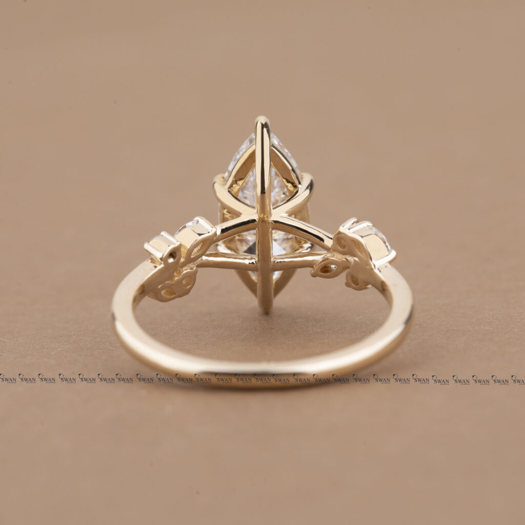 Nature Inspired Marquise Lab Grown Diamond Engagement Ring For Women