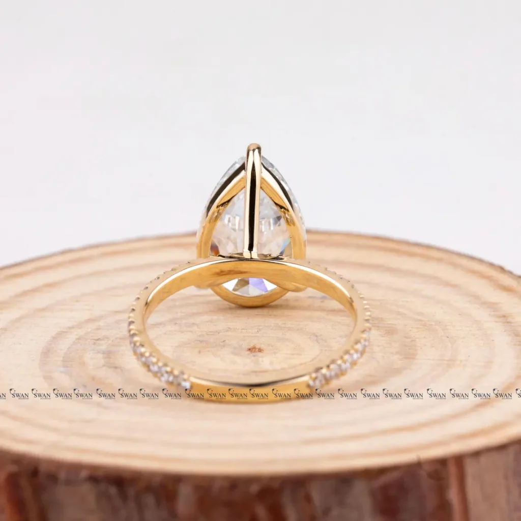 Pear Cut lab grown IGI Engagement Ring, Teardrop Solitaire Ring, Hidden Halo Bridal Ring, Elegant Promise Ring,