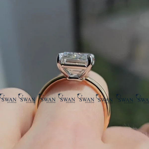 IGI Certified Solitaire Emerlad Cut Lab Grown Diamond Engagement Ring