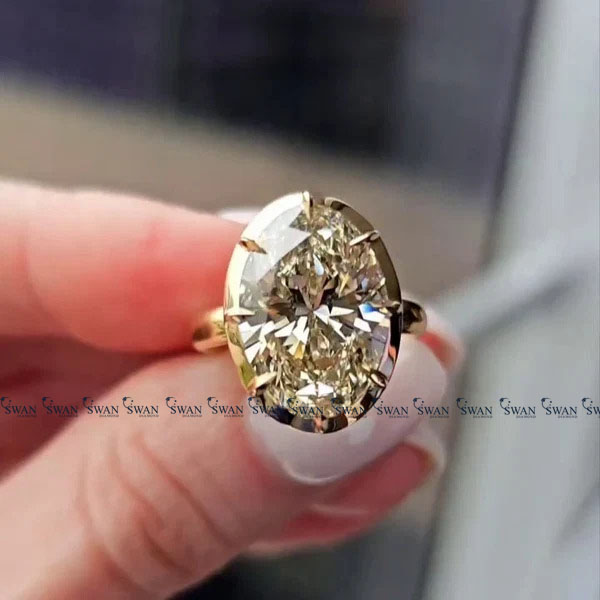 Gorgian Set Oval Cut IGI Certified Lab Grown Diamond Engagement Ring